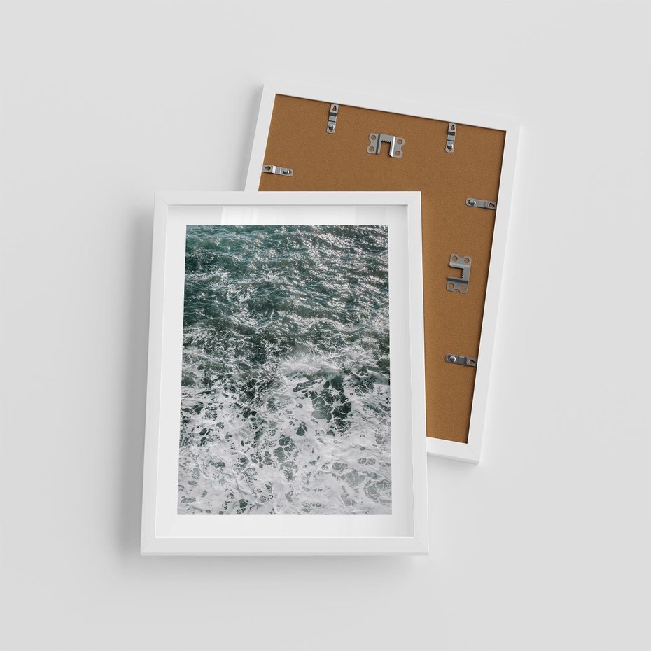 Plakat w ramie 30x40 - Sztormowa Przygoda - morze, ocean - rama biała