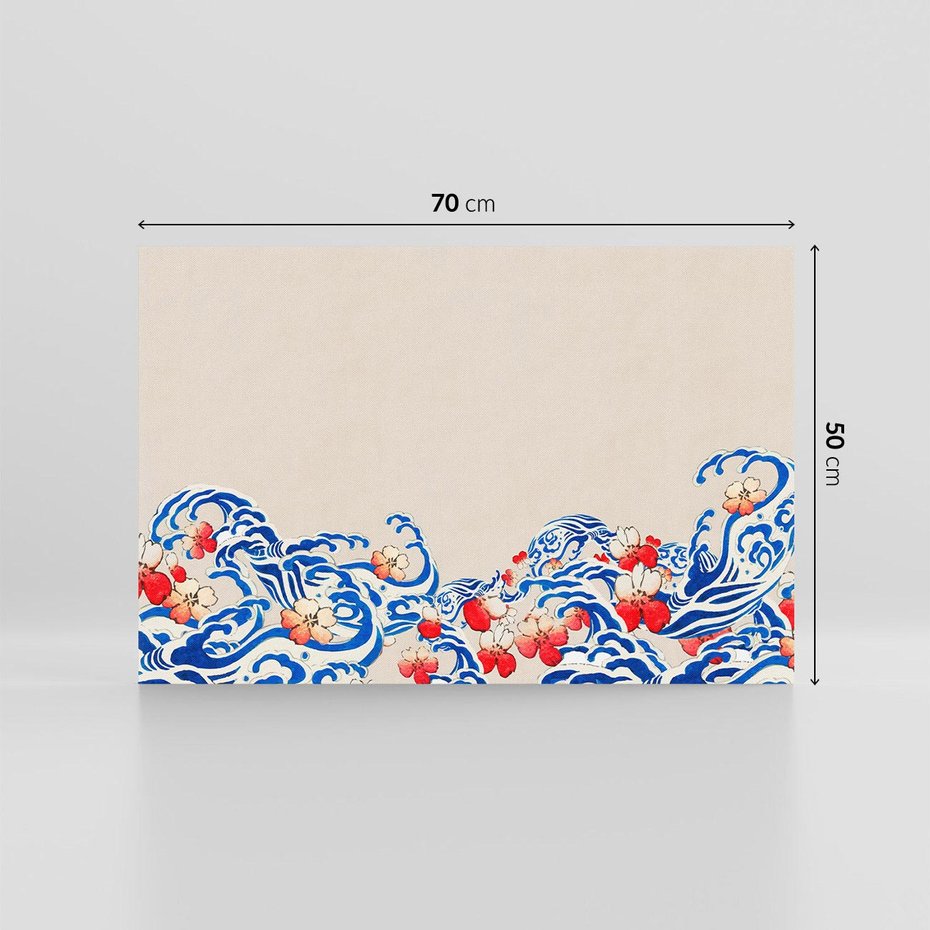 Obraz na płótnie 70x50 - Japońska Harmonia: Falujące Kwiaty - japonia, orientalne kwiaty wiśni