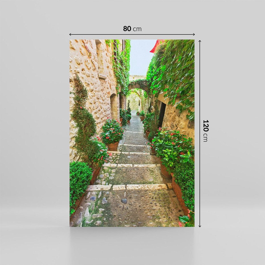 Obraz na płótnie 80x120 - Magiczna podróż w głąb miasta - uliczka, perspektywa