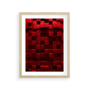 Plakat w ramie 30x40 - Geometryczne 3D: wizja przestrzeni - geometryczne, 3D - rama drewno