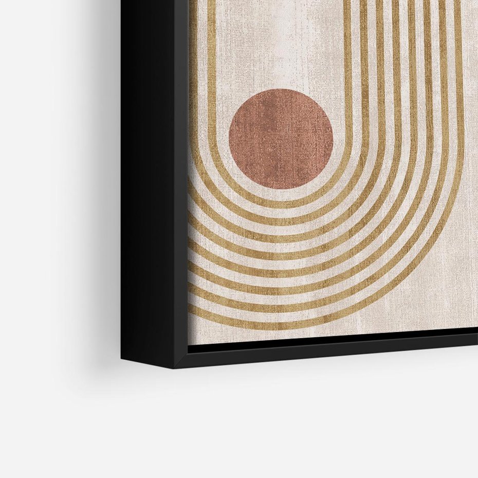 Obraz w ramie 50x50 - Melodia ukrytych snów - retro grafika, styl mid-century - rama czarna