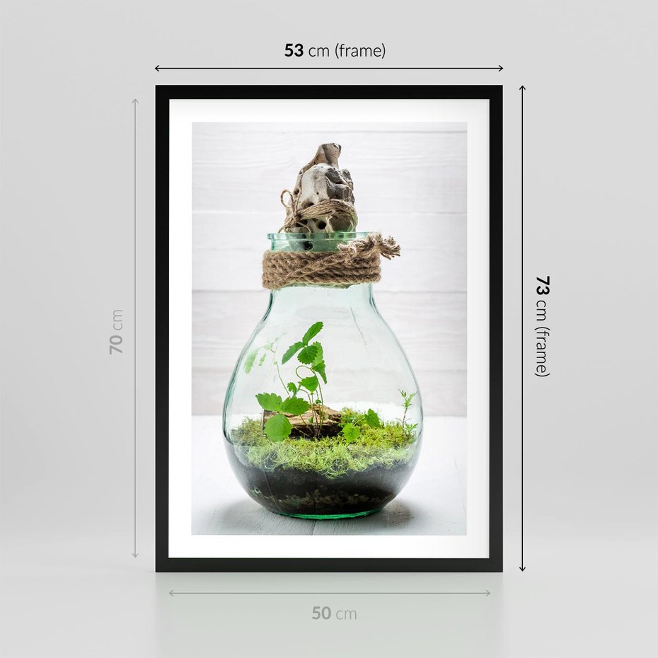 Plakat w ramie 50x70 - Żywioł Natury - liście, zieleń - rama czarna