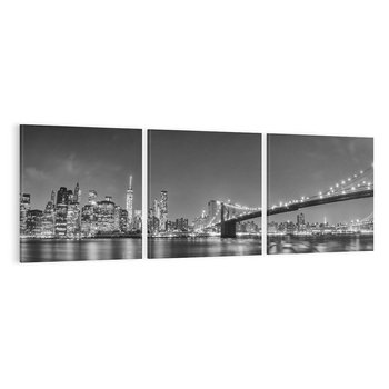 Obraz na płótnie 150x50 - Most w nocnym blasku - Nowy Jork, most