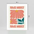 Plakat bez ramy 40x50 - Retro Radość - typografia, wesołe kwiaty