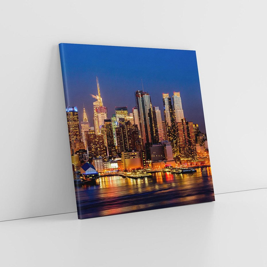 Obraz na płótnie 70x70 - Nocne Tętno Nowego Jorku - Nowy Jork, noc