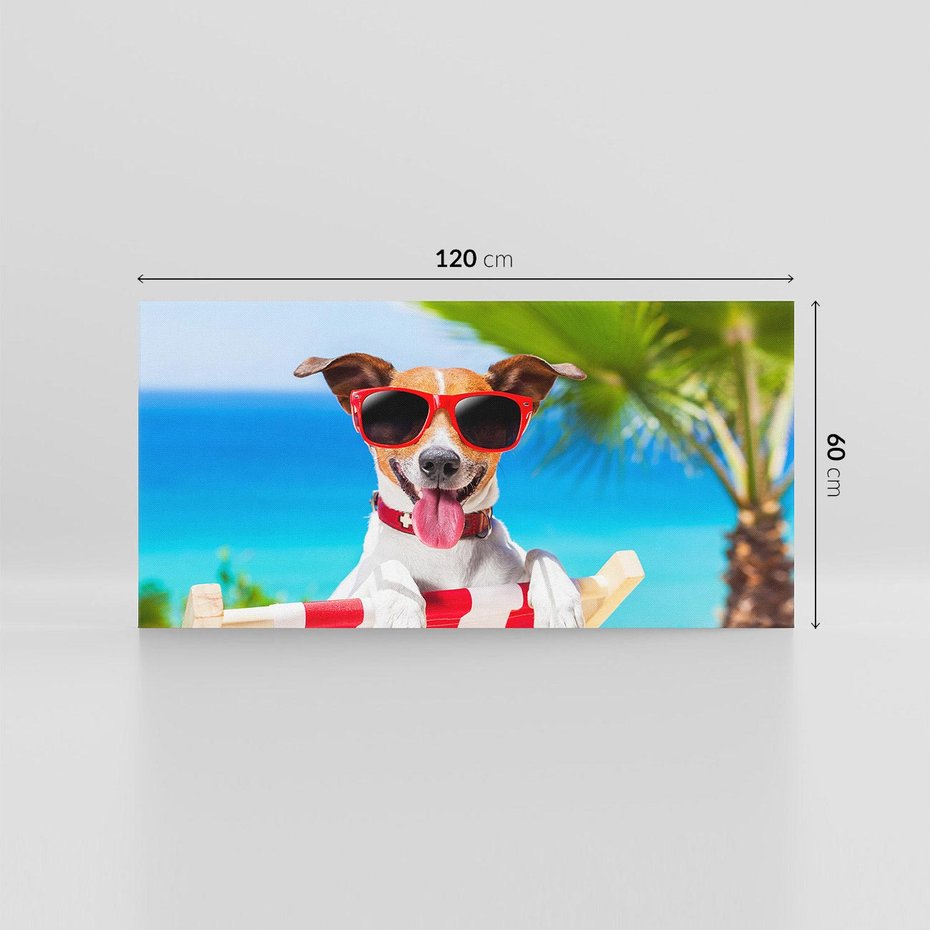 Obraz na płótnie 120x60 - Wakacyjny pies: Słoneczne przygody - pies, wakacje