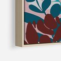 Obraz w ramie 80x120 - Impresje Kształtów - abstrakcyjna kompozycja kwiatowych form, kolor zgaszone - rama drewno