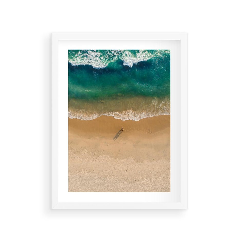 Plakat w ramie 30x40 - Oaza Relaksu - plaża, morze - rama biała