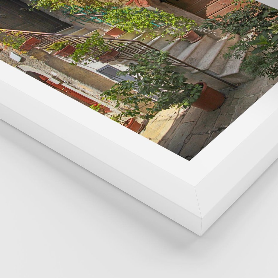 Plakat w ramie 40x50 - Wznies się na wyżyny - schody, perspektywa - rama biała