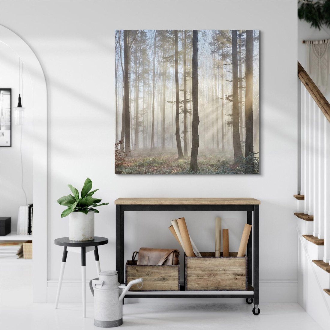 Obraz na płótnie 70x70 - Magiczne zaklęcie: Las pełen drzew - las, drzewa