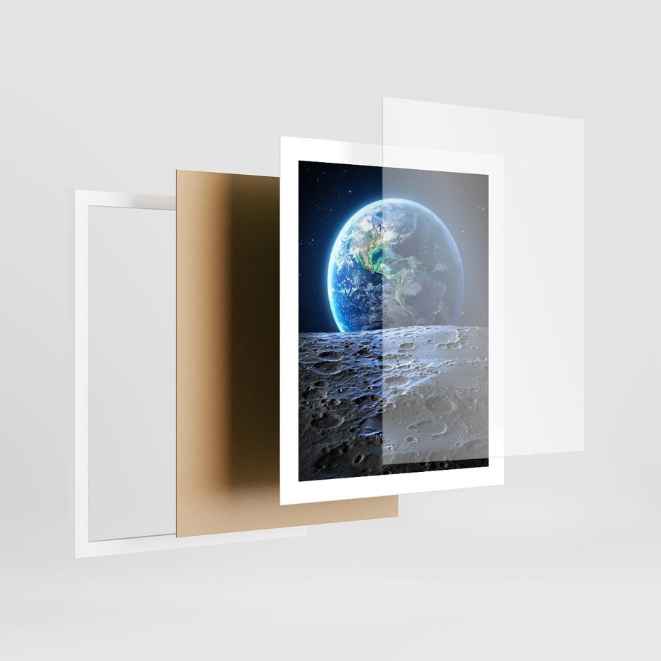 Plakat w ramie 40x50 - Mistrzowskie spojrzenie na Ziemię - ziemia, kosmos - rama biała