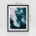 Plakat w ramie 40x50 - Fale w Odcieniach Turkusu - ocean, fale - rama czarna