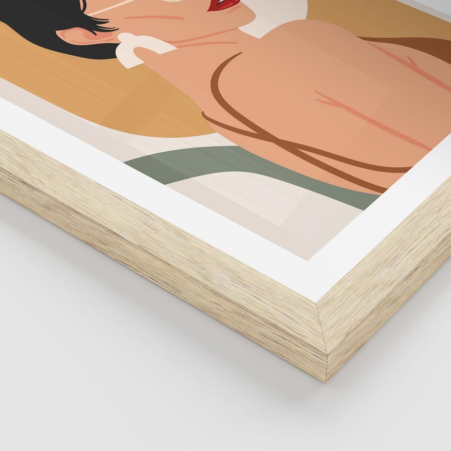 Plakat w ramie 50x70 - Kobieca Przenikliwość - nowoczesny plakat, styl retro - rama drewno