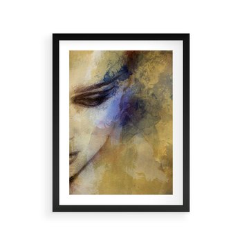 Plakat w ramie 40x50 - Graficzna ekspresja kobiecego portretu - portret, grafika - rama czarna