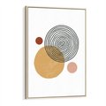 Obraz w ramie 70x100 - Wewnętrzne Formy - koła okręgi, abstrakcyjna nowoczesna sztuka - rama drewno