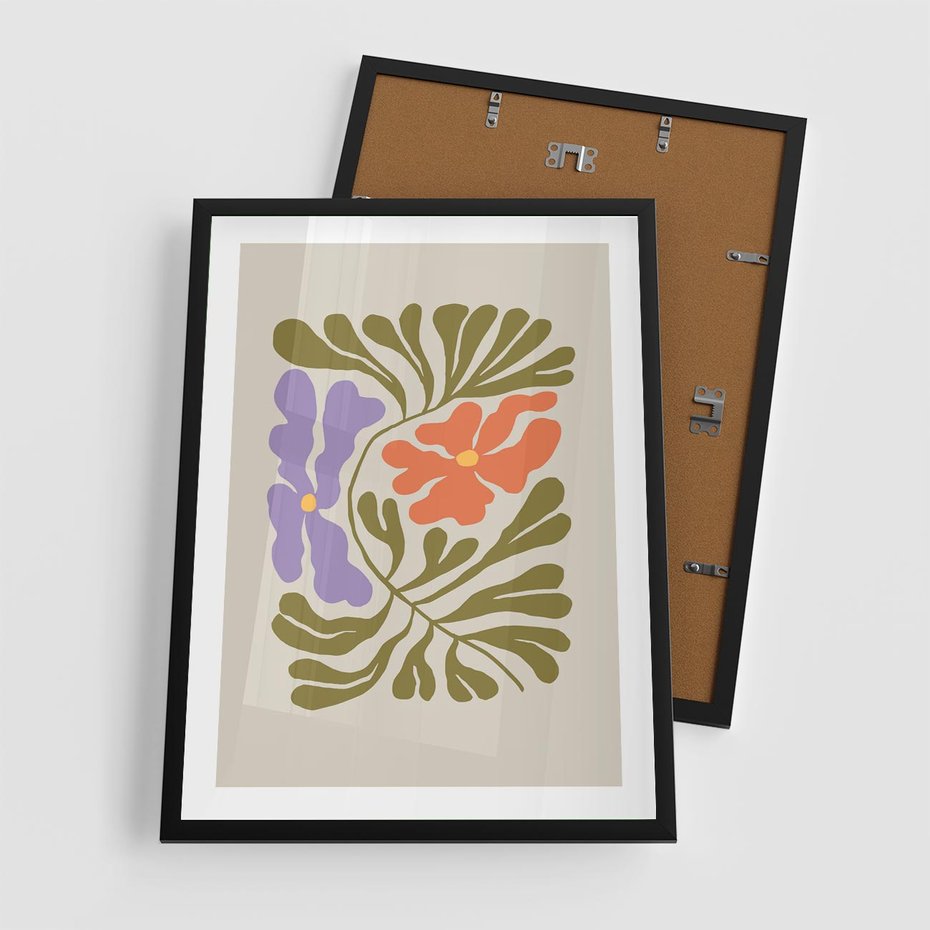 Plakat w ramie 50x70 - Bezgraniczne Impresje - kwiaty, abstrakcja - rama czarna