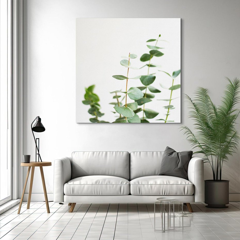 Obraz na płótnie 50x50 - Żywa eukaliptusowa zieleń - eukaliptus, zielone