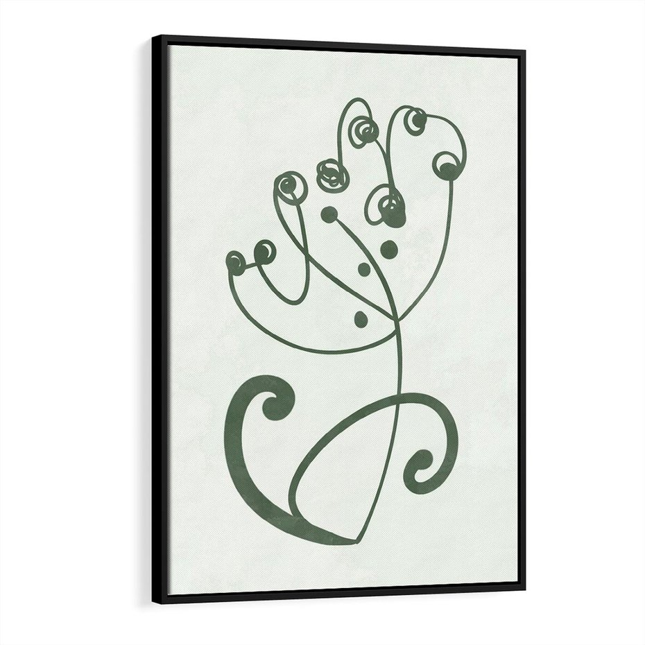 Obraz w ramie 70x100 - Zieleń Wyjątkowego Ukojenia - zielony odcień, abstrakcja - rama czarna