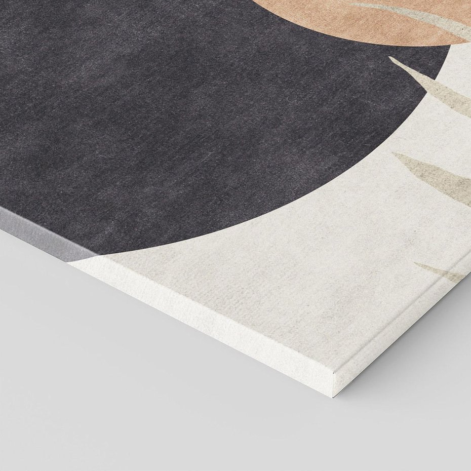 Obraz na płótnie 90x30 - Symfonia skradzionych chwil - cienie liści palmy, beżowe tłó