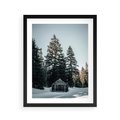 Plakat w ramie 40x50 - Chatka w Górach w Czasie Zimy - chatka w górach, zima - rama czarna