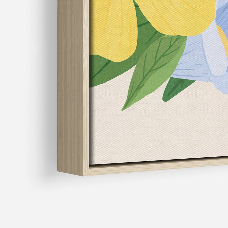 Obraz w ramie 50x70 - Kwiatowy Uśmiech - kwiaty, akwarela - rama drewno