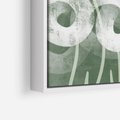 Obraz w ramie 50x50 - Spokojne Plamy Natury - zielony plakat, roślinne motywy - rama biała