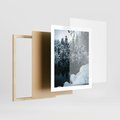 Plakat w ramie 40x50 - Zima nad Jeziorem - krajobraz zimowy, jezioro - rama drewno