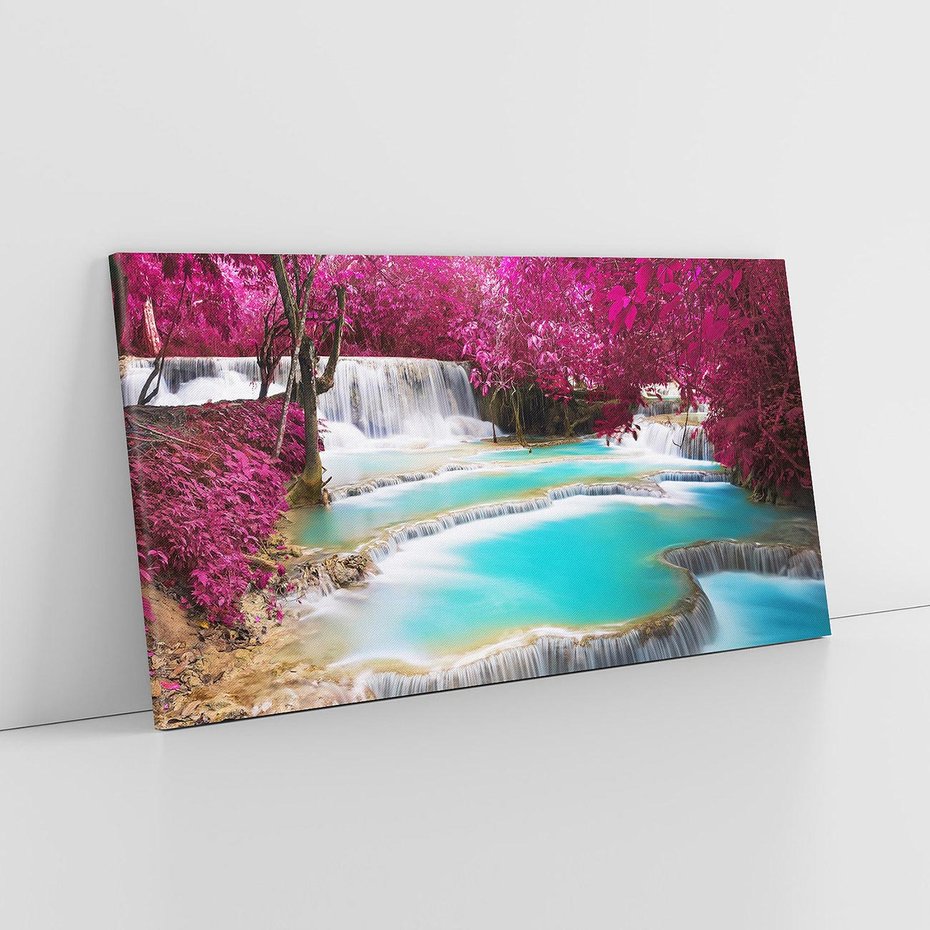 Obraz na płótnie 100x50 - Siła Natury - wodospad, Tajlandia