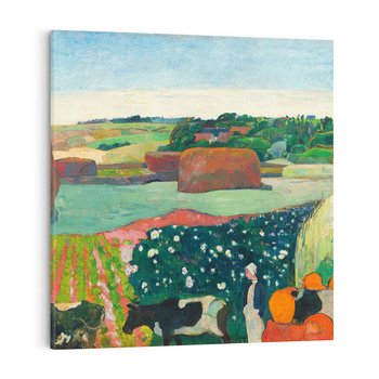 Obraz na płótnie 50x50 - Haystacks in Brittany 1890, Paul Gauguin - Reprodukcja - reprodukcja, obraz na płótnie