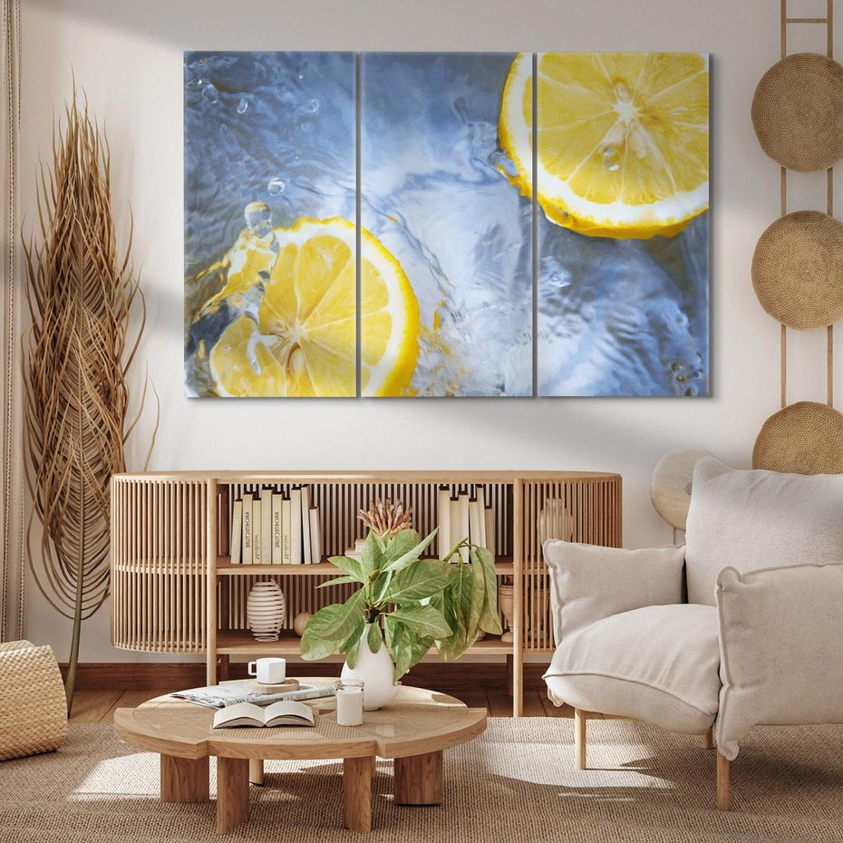 Obraz na płótnie 120x80 - Cytryny Kwasowa Świeżość - cytryny, owoce