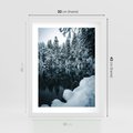 Plakat w ramie 30x40 - Zima nad Jeziorem - krajobraz zimowy, jezioro - rama biała