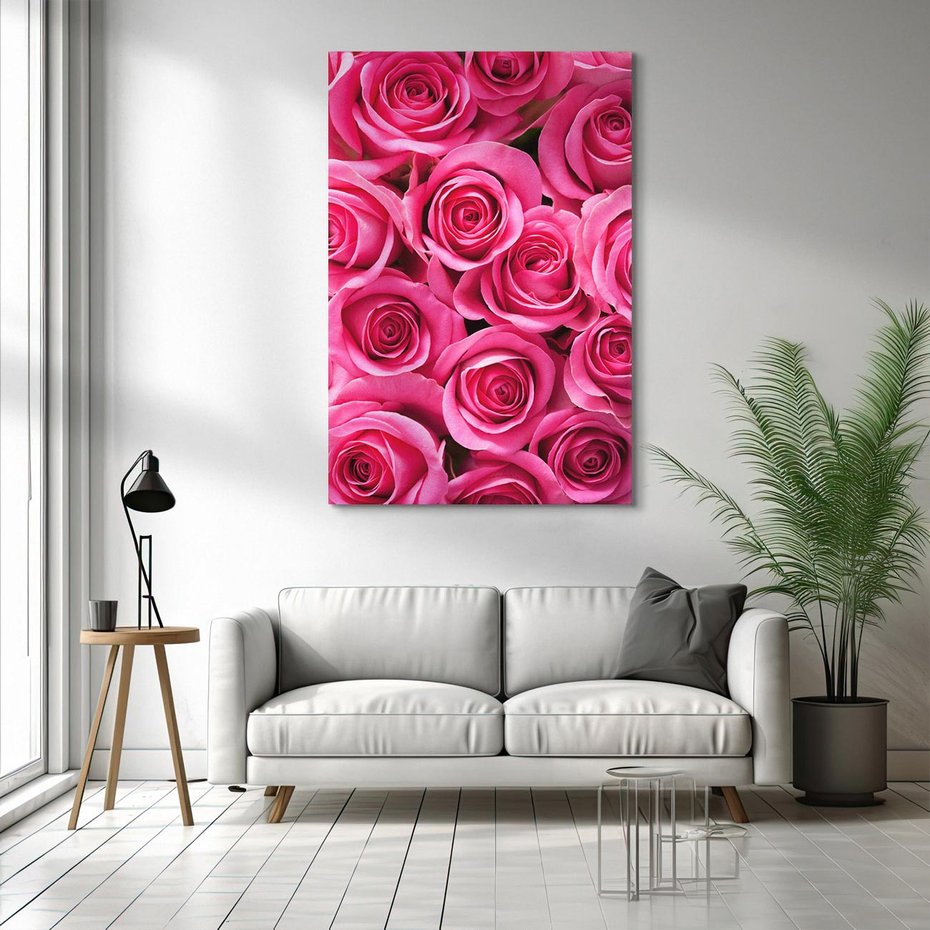 Obraz na płótnie 50x70 - Romantyczne róże w pełnym rozkwicie - róże, kwiaty