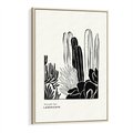 Obraz w ramie 80x120 - Boho Oaza - kaktusy, rośliny - rama drewno