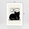 Plakat bez ramy 21x30 - Czarny Kot: Prosta Elegancja - grafika, minimalizm