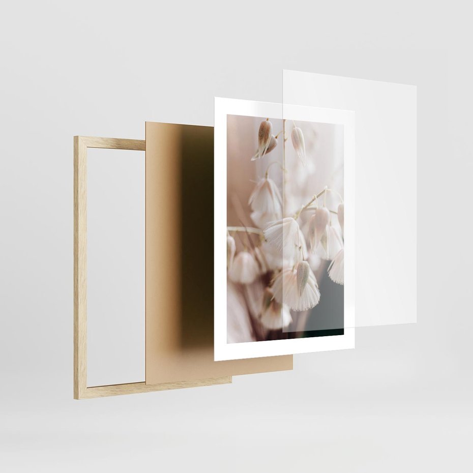 Plakat w ramie 30x40 - Suszona Delikatność - suszone kwiaty, rośliny - rama drewno