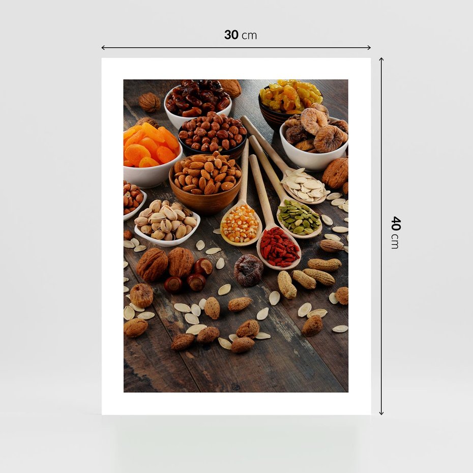 Plakat bez ramy 30x40 - Szlachetne smaki kuchni - nasiona, bakalie