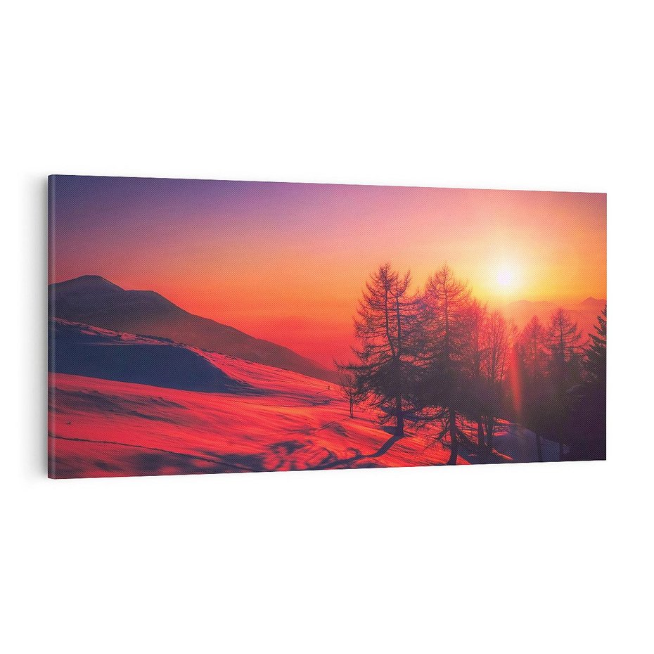 Obraz na płótnie 120x60 - Uroki zimowego krajobrazu - śnieg, zima