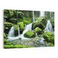 Obraz na płótnie 70x50 - Spokojny wodospad w lesie nad rzeką - wodospad, las
