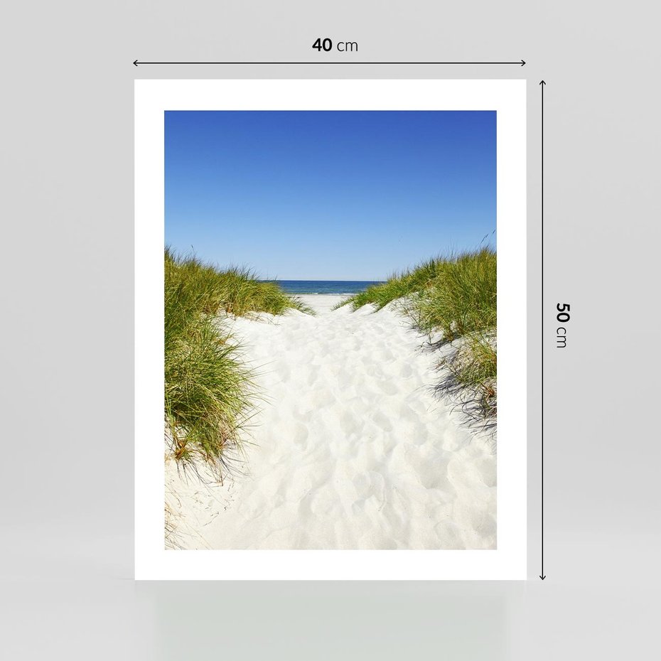 Plakat bez ramy 40x50 - Relaks nad Morskimi Wzgórzami - plaża, wydmy