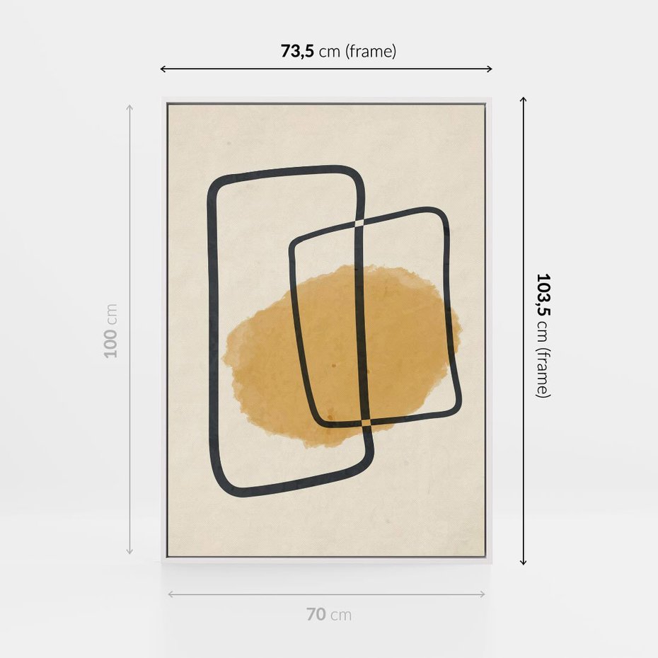 Obraz w ramie 70x100 - Rozkwitające Formy - abstrakcyjne nieregularne kształty, minimalistyczny plakat - rama biała