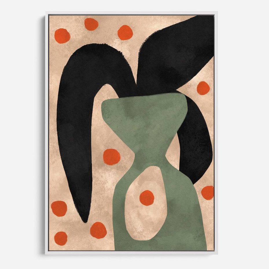 Obraz w ramie 80x120 - Impresje Boho - abstrakcyjny obraz, plakat - rama biała