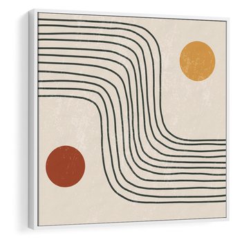 Obraz w ramie 80x80 - Czysta Refleksja - abstrakcyjna sztuka, boho kształty - rama biała