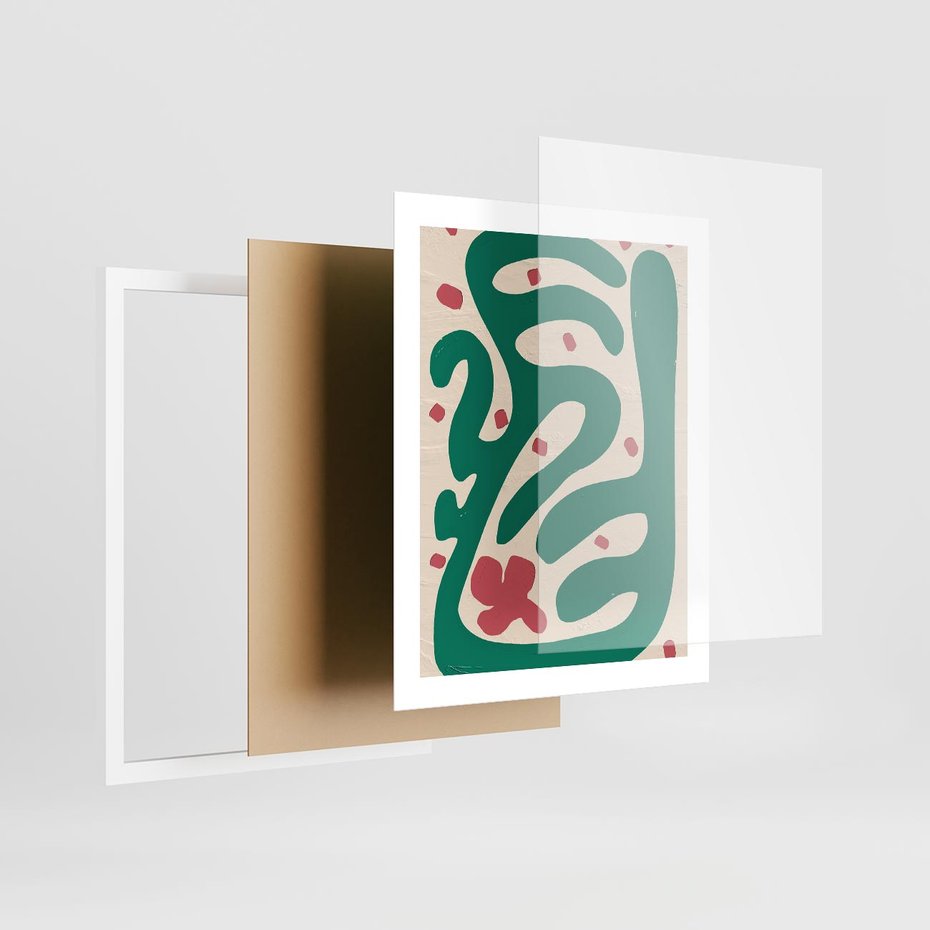 Plakat w ramie 40x50 - Boho Widoki - abstrakcyjny obraz, plakat - rama biała