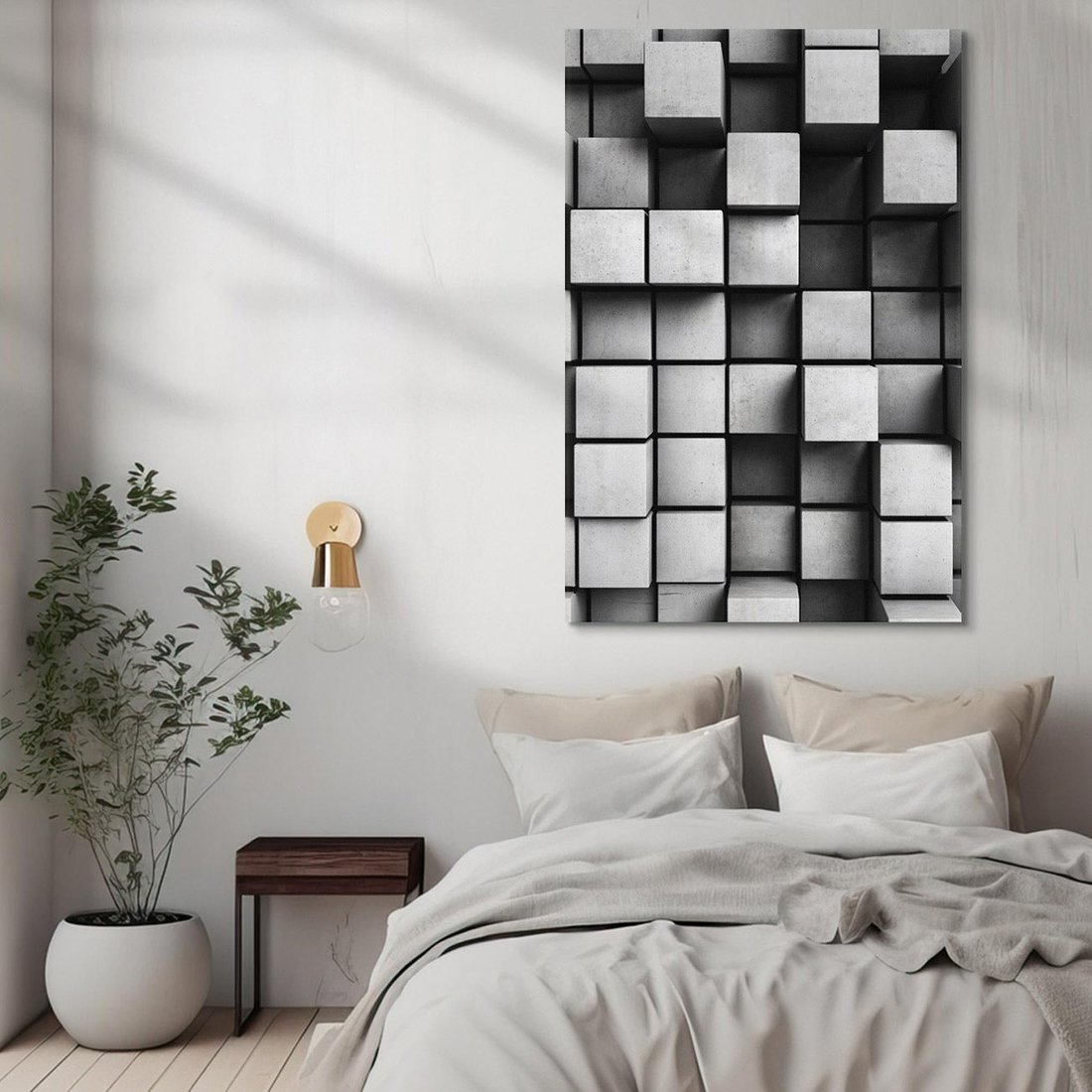 Obraz na płótnie 50x70 - Abstrakcyjne 3D kwadraty - 3D, abstrakcja