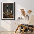 Plakat bez ramy 50x70 - Miasto rozświetlone nocnym blaskiem - miasto, nocą