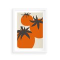 Plakat w ramie 30x40 - Jadalne Kształty - nowoczesny plakat do kuchni, pomidory - rama biała