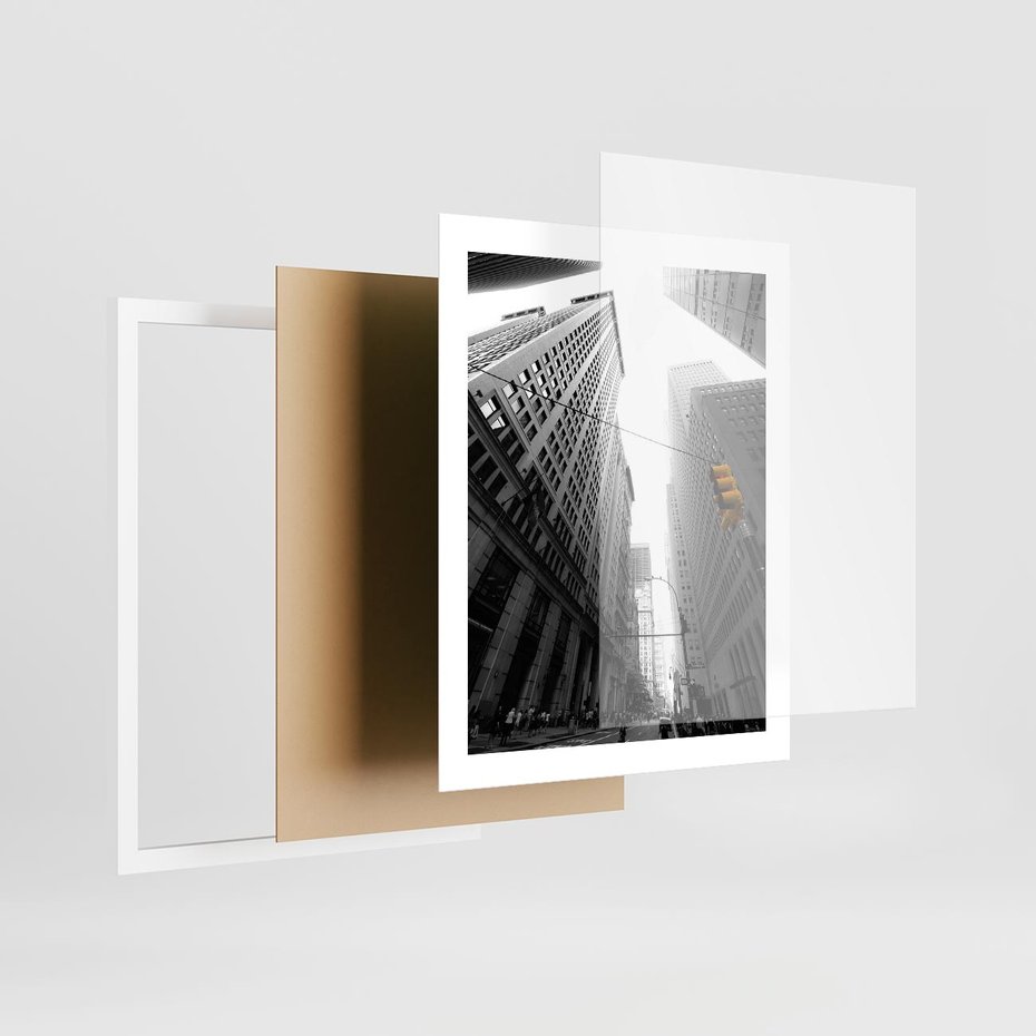 Plakat w ramie 40x50 - Miejskie Wieże - miasto, wieżowce - rama biała
