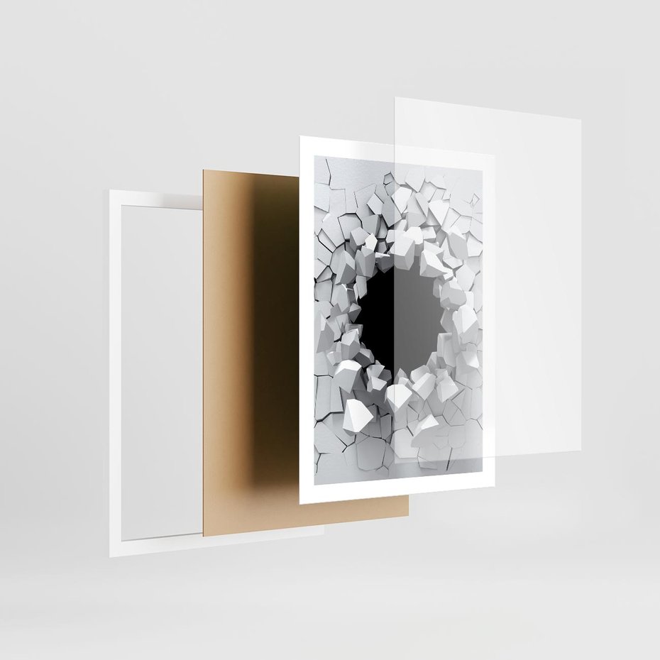 Plakat w ramie 50x70 - Nowoczesna Abstrakcja - grafika, nowoczesna - rama biała