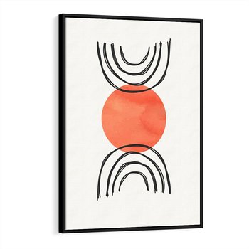 Obraz w ramie 50x70 - Lustrzane Widzenie - koło, boho styl - rama czarna