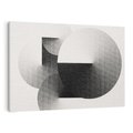 Obraz na płótnie 120x80 - Taniec Szarych Okręgów - graficzne, geometryczne kształty